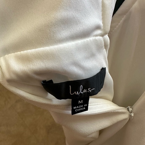 Lulu’s White Cutout Midi Dress - Brides Bachelorette Rehearsal Shower - Picture 4 of 6